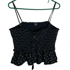 American Eagle Black floral designed spaghetti tank top size 2xL